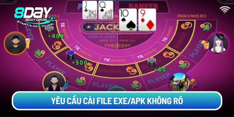 Yêu cầu cài file exe/apk không rõ